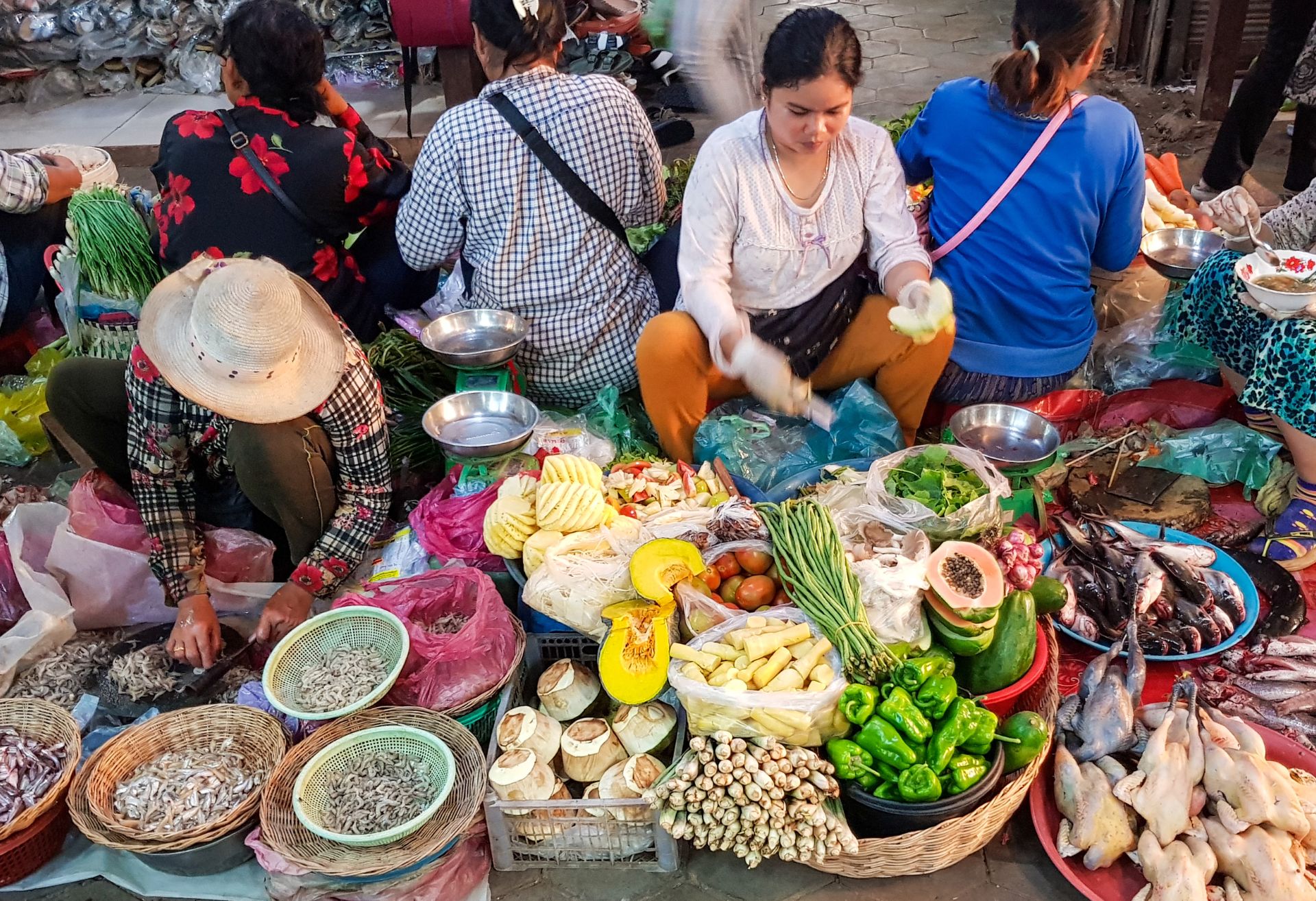 Photograph of a Cambodian market