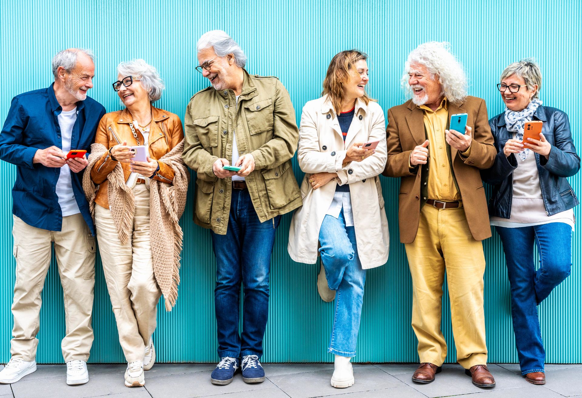 Image of a group of 60 plus year olds relaxing