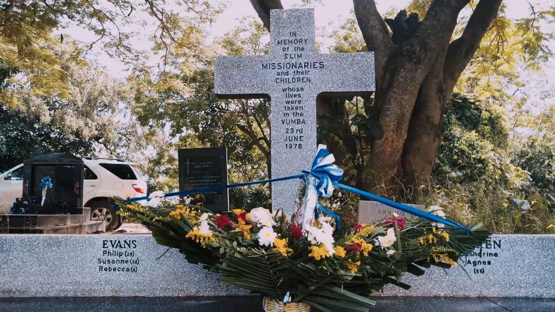 Flowers laid at graveyard