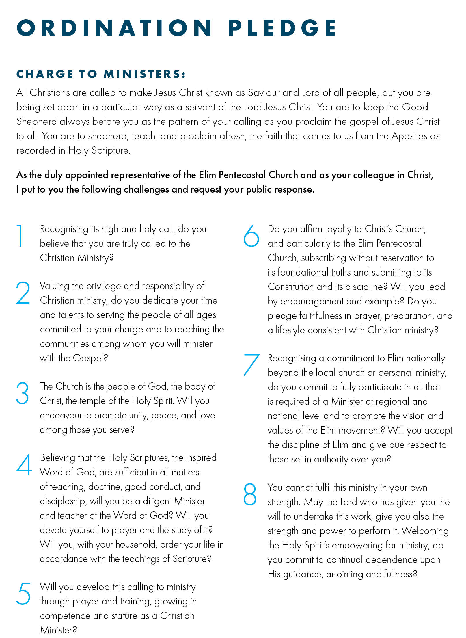 Ordination-Pledge
