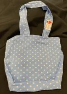 Elim Shop Light Blue with White Polka Dot Tote Bag